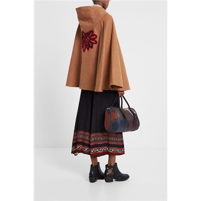 Poncho flor capucha