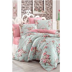 Ev & Ev Home Mint Çift Kişilik Kolay Ütülenir Nevresim Takımı Alanur Ep-013521