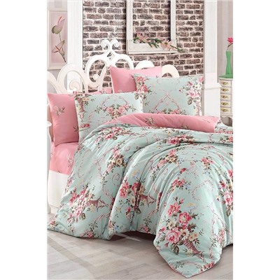 Ev & Ev Home Mint Çift Kişilik Kolay Ütülenir Nevresim Takımı Alanur Ep-013521