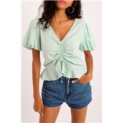 Top Verde y blanco