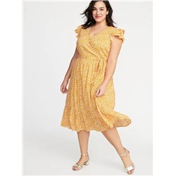 Tie-Belt Wrap-Front Plus-Size Maxi Dress