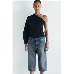 ZW COLLECTION LOW-RISE DENIM BERMUDA SHORTS