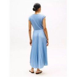 Fit-and-Flare Pleated Midi Dress