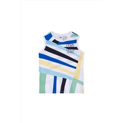 U.S. Polo Assn., Erkek Çocuk Beyaz Bisiklet Yaka Kolsuz Tişört 50263574-VR013