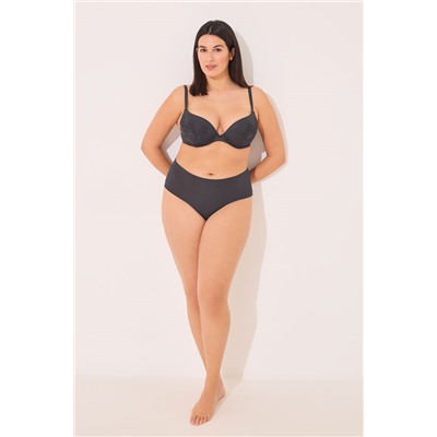GORGEOUS Sujetador push up relleno encaje tul plumeti gris