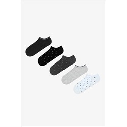 Penti, Silvery Dot Gri Siyah 5li Patik Çorap