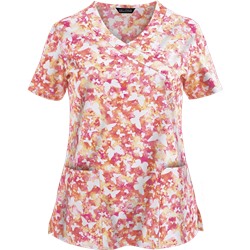 Zoe + Chloe Scrubs Fly, Pretty Butterfly Mock Wrap Print Top