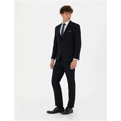Yelekli Lacivert Ekstra Slim Fit Takım Elbise