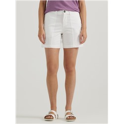 Women's Ultra Lux Comfort with Flex-to-Go Relaxed Fit Cargo Short in Bright White