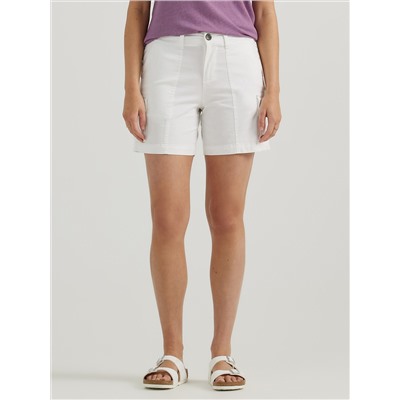 Women's Ultra Lux Comfort with Flex-to-Go Relaxed Fit Cargo Short in Bright White