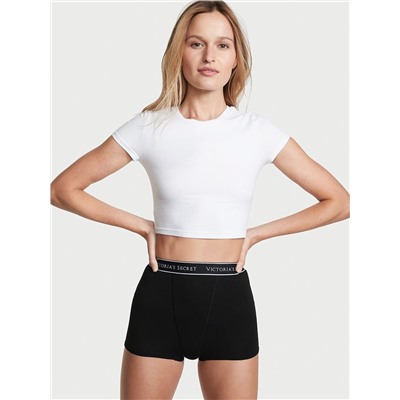 VICTORIA'S SECRET Logo Pointelle High-Waist Shortie Panty