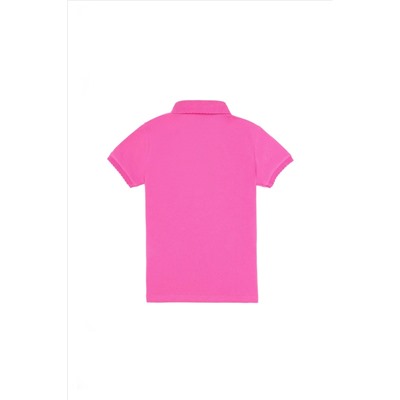 Kız Çocuk Pembe Basic Polo Yaka Tişört