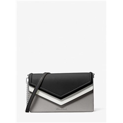 MICHAEL MICHAEL KORS Jet Set Large Color-Block Saffiano Leather Envelope Crossbody Bag
