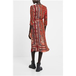 Vestido viscosa estampado étnico