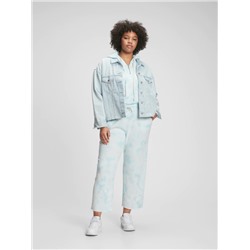 Tie-Dye Straight Leg French Terry Crop Pants