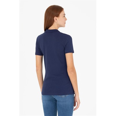 Kadın Lacivert Basic Polo Yaka Tişört