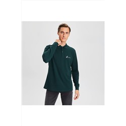Nautica Erkek Yeşil Classıc Fıt Uzun Kollu Polo KE37400T
