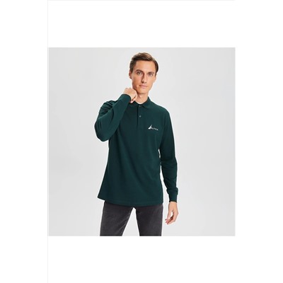 Nautica Erkek Yeşil Classıc Fıt Uzun Kollu Polo KE37400T