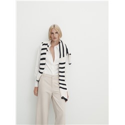 Pantalón ancho cropped mezcla algodón