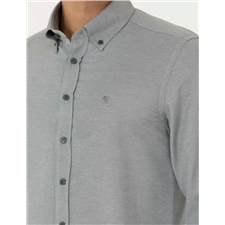 Haki Slim Fit Uzun Kollu Gömlek