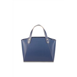 Bolso de piel Parl Azul marino y topo