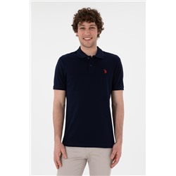 Erkek Slim Fit Polo Yaka Lacivert Basic Tişört