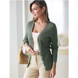 Кардиган тонкой ажурной вязки из хлопка и вискозы