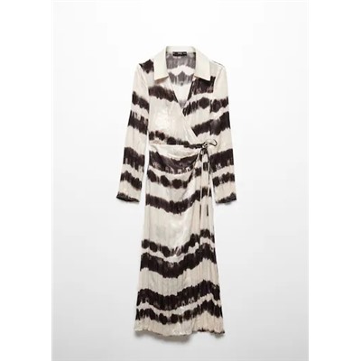 Vestido camisero plisado tie-dye