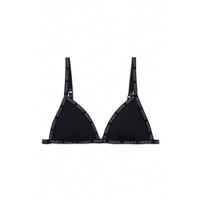 Sujetador triangular algodón copas extraíbles negro