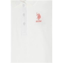 Kız Çocuk Ekru Polo Yaka Basic Sweatshirt