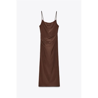 MIDI DRESS WITH GATHERING