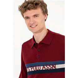 Erkek Bordo Polo Yaka Triko Kazak