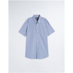 Short Sleeve Striped Shirt, Men, Blue