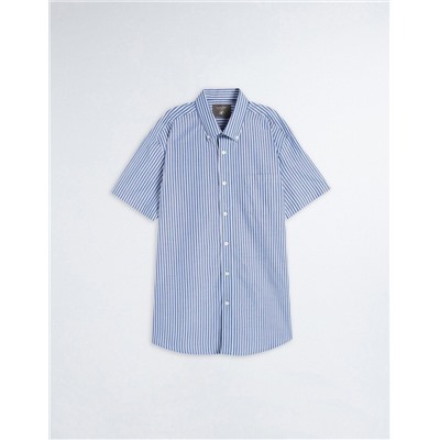 Short Sleeve Striped Shirt, Men, Blue