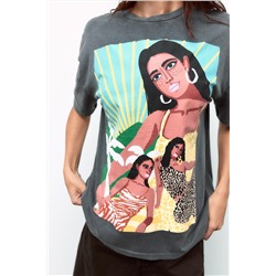 FADED-EFFECT T-SHIRT WITH PRINT