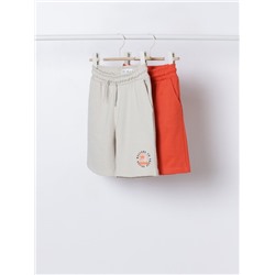 PACK OF 2 CONTRAST FLEECE BERMUDA SHORTS
