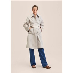 Gabardina algodón oversize -  Mujer | MANGO OUTLET Melilla