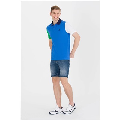 Erkek Saks Polo Yaka Tişört