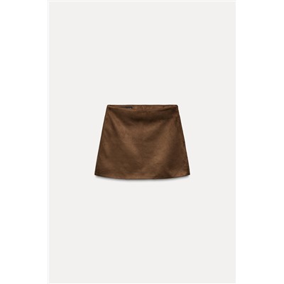 FAUX SUEDE SKORT