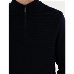 Lacivert Slim Fit Kazak