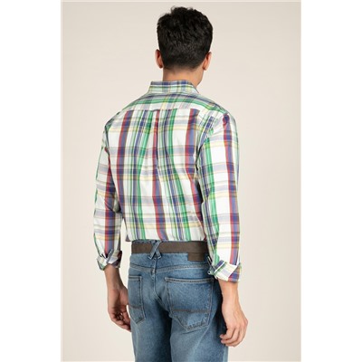 Camisa regular fit Crudo y verde