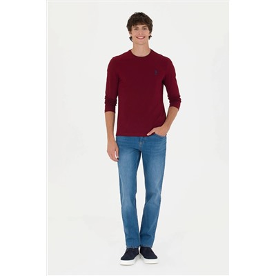 Erkek Bordo Basic Sweatshirt