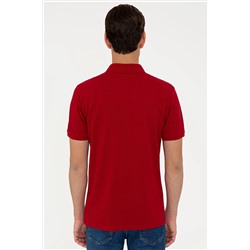 Erkek Bordo Basic Polo Yaka Tişört