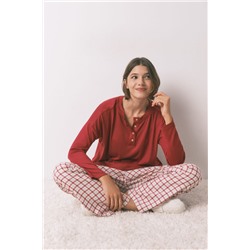 Camiseta manga larga punto ante rojo