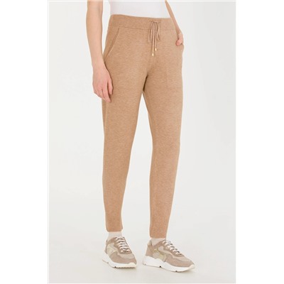 Kadın Camel Melanj Triko Pantolon