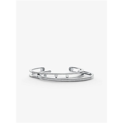 MICHAEL KORS Precious Metal-Plated Sterling Silver Pavé Nesting Cuff