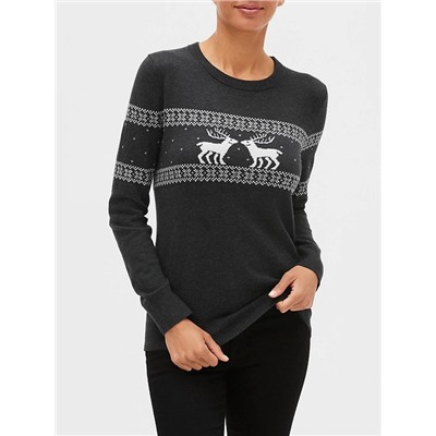 Pattern Crewneck Sweater