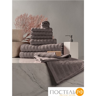 ESTIA ТОРЛЕЙ беж-сер К-т полотенец 30х50-4/50х80-2/70х130-2, 100% хлопок, 500 г/м2