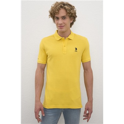 Erkek Safran Polo Yaka Basic T-Shirt