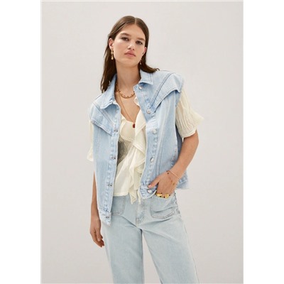 Chaleco vaquero costuras -  Mujer | MANGO OUTLET Melilla